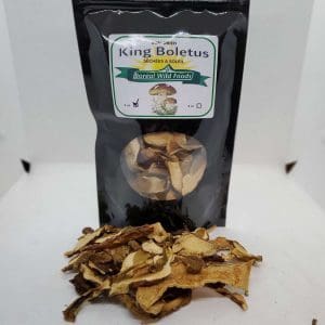 Boletus edulis , Sun dried Porcini mushrooms in pouch