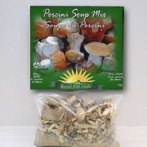 Dried Porcini Mushroom Soup Mix with wild-harvested New Brunswick mushrooms.
