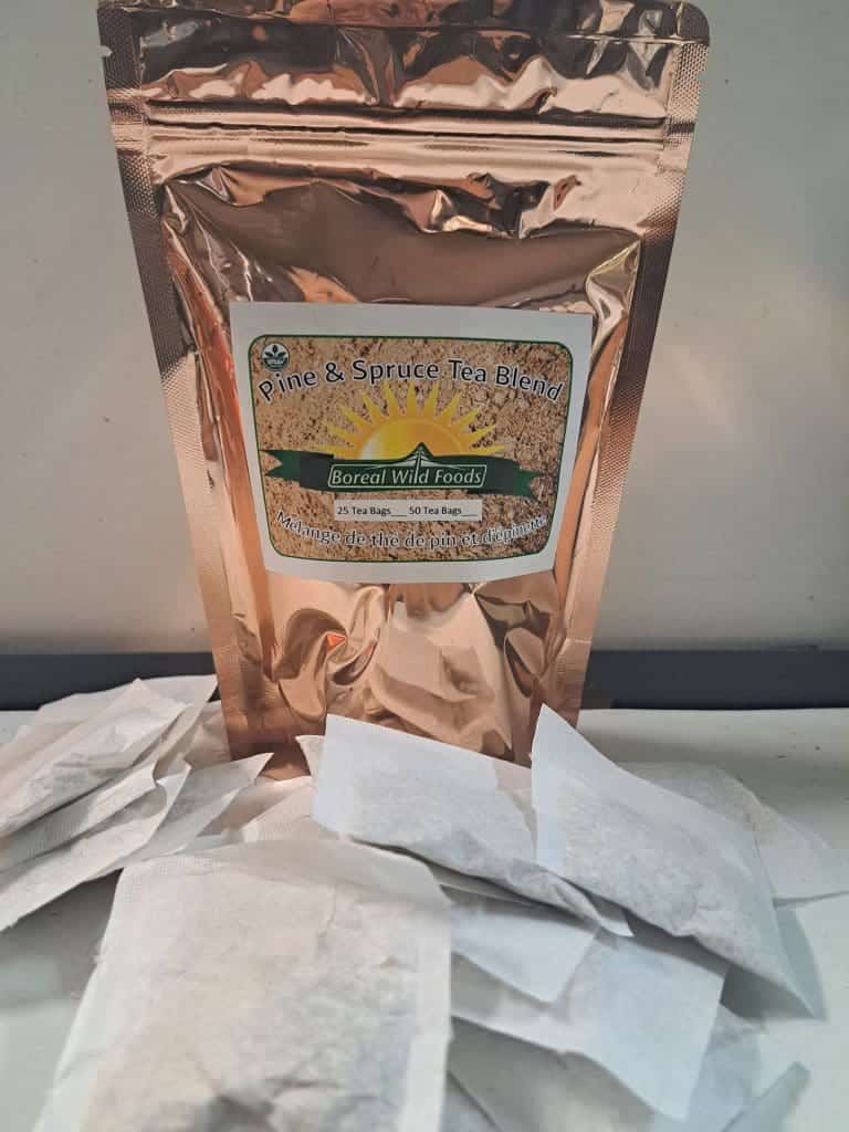 Pine and Spruce Tea Bags in pouch